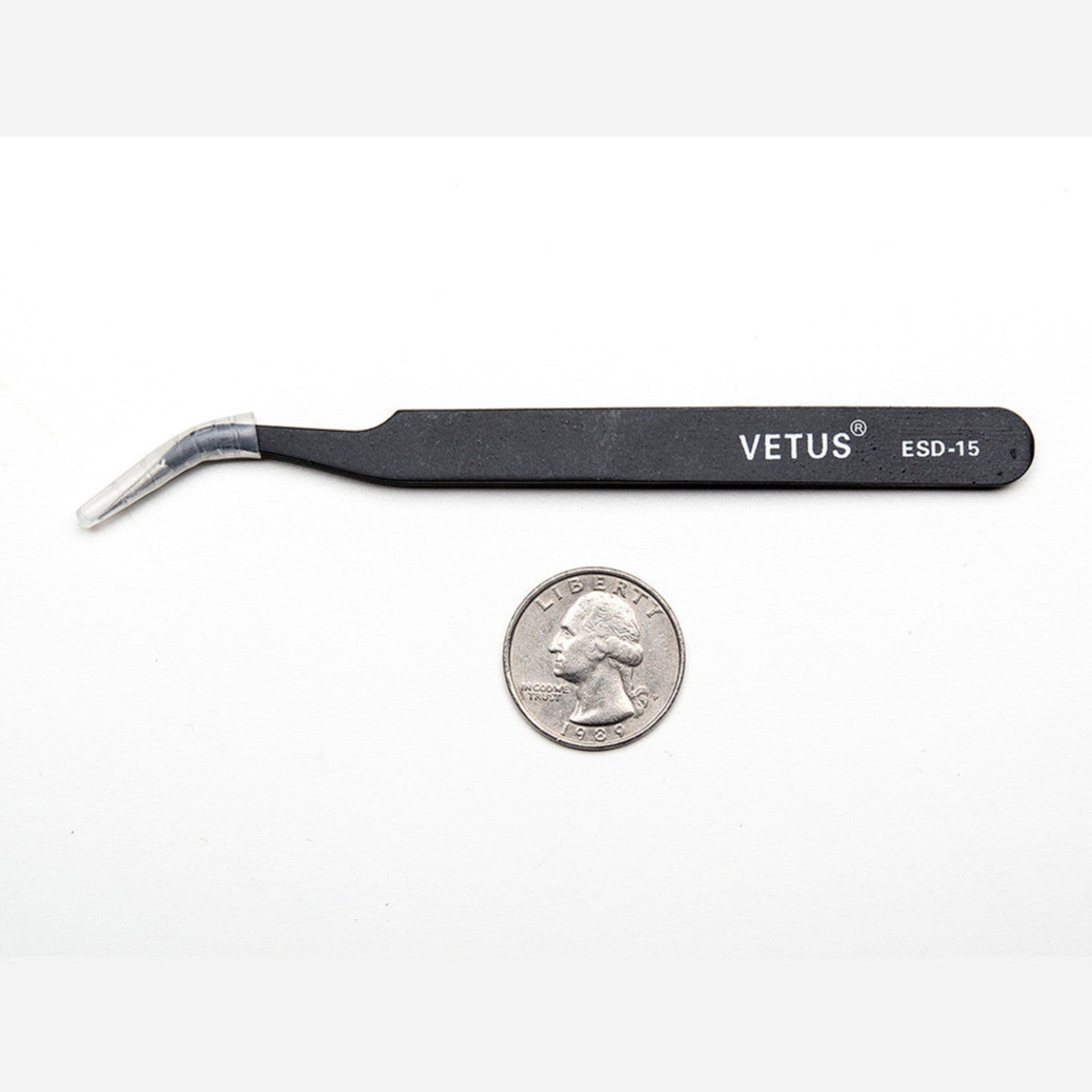 120mm ESD-safe Fine-tip Curved Tweezers for Precise Component Handling