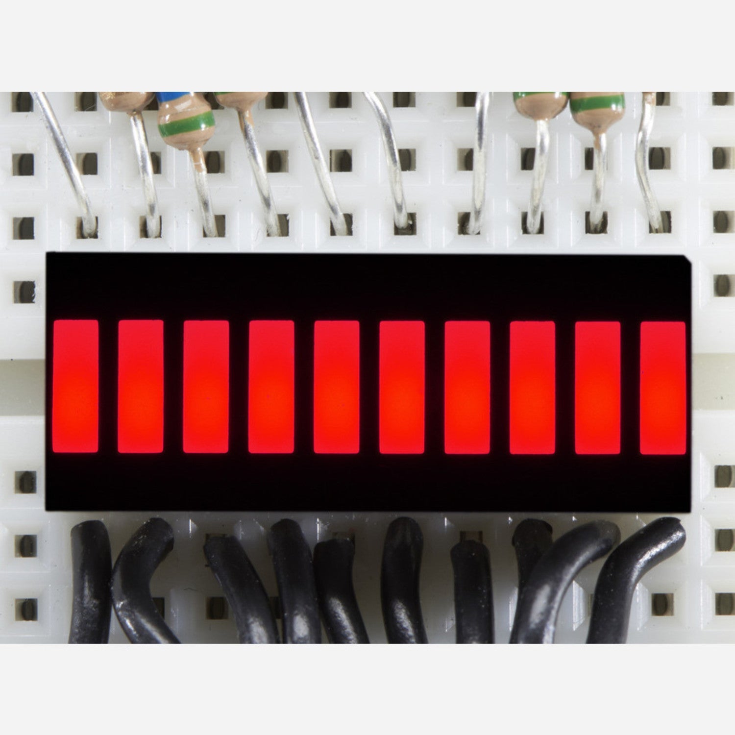 Red 10-Segment LED Light Bar Graph Display for Small Linear Displays