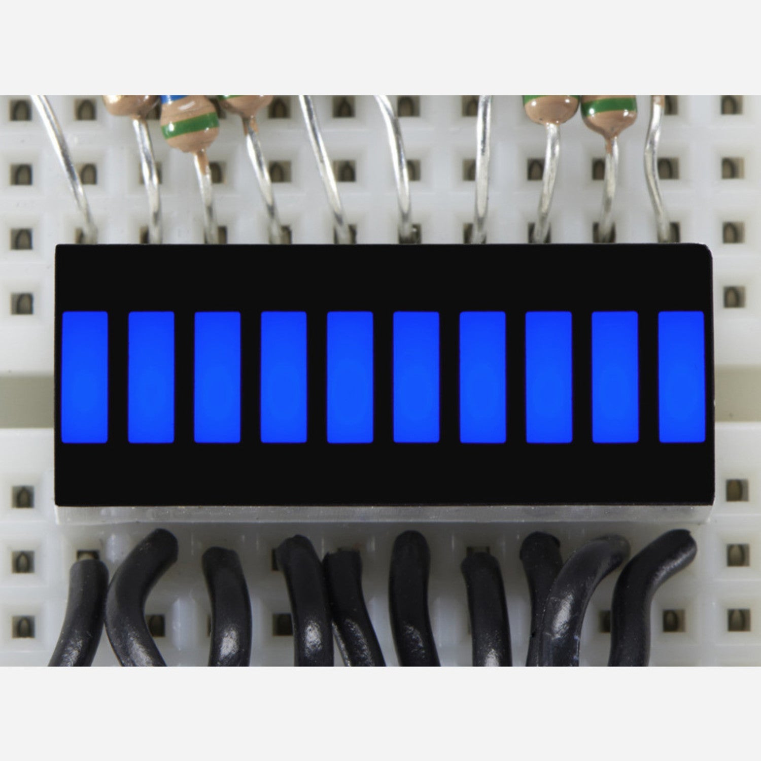 10-Segment Blue LED Light Bar Graph Display [KWL-R1025BB] for Small Linear Displays
