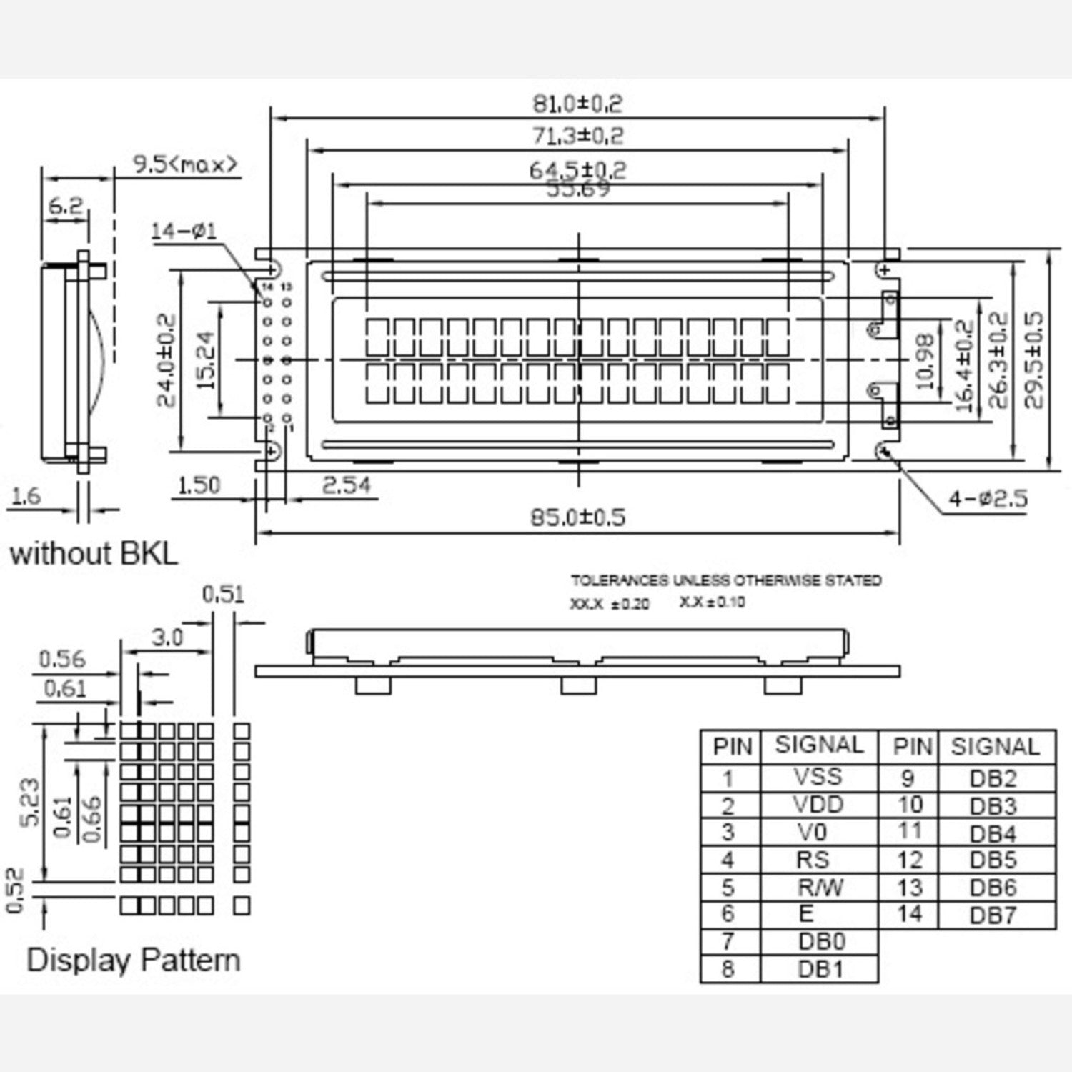 16x2 Parallel Interface Character Liquid Crystal Display