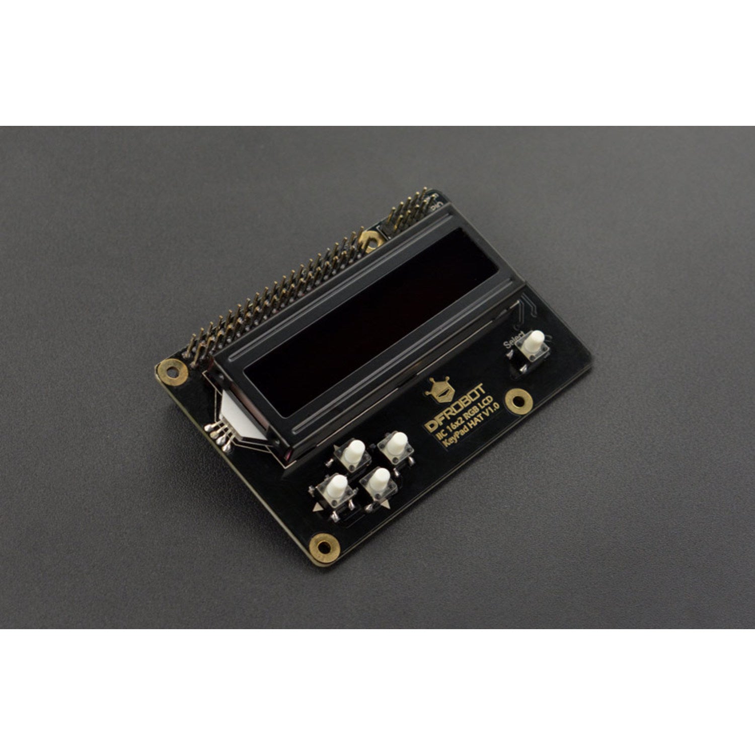 16x2 IIC RGB LCD Keypad HAT Version 1.0 (Black) - A Premium Add - on for Raspberry Pi