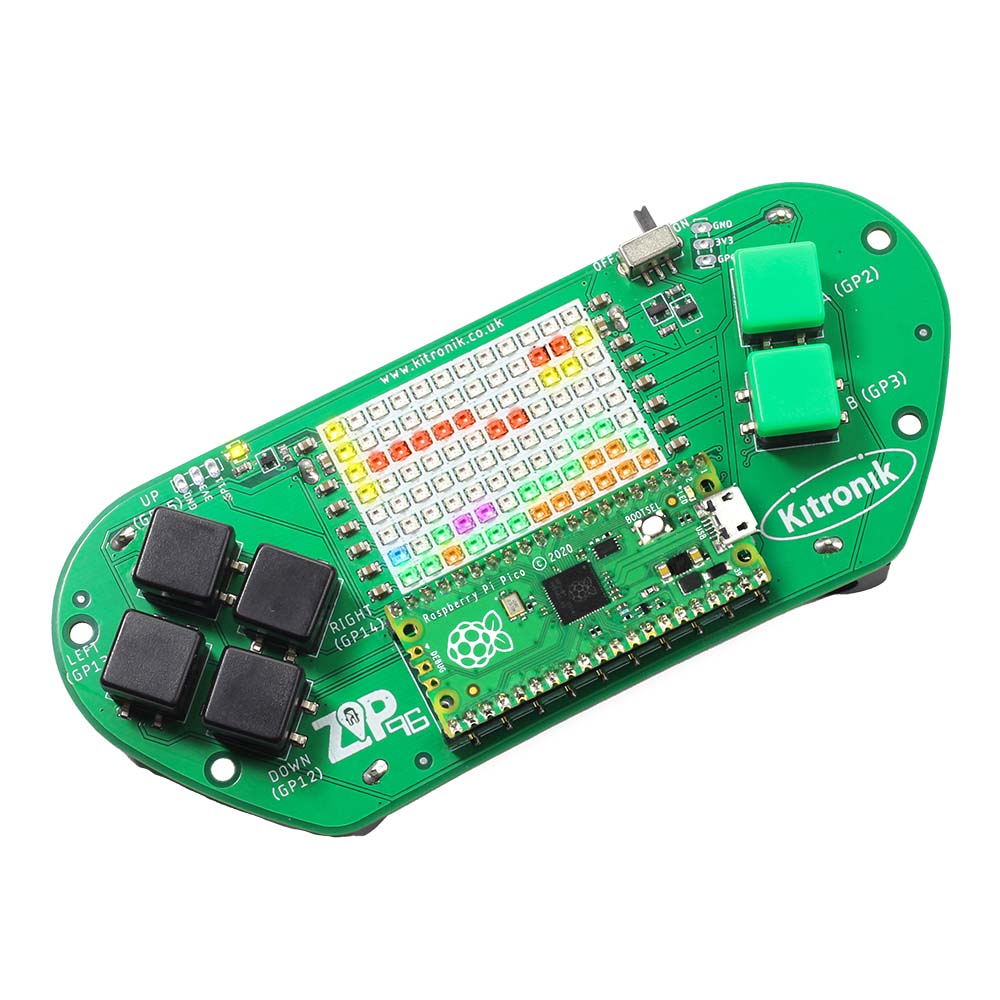 Kitronik ZIP96 Retro Handheld Gaming Kit for Raspberry Pi Pico - A Feature - Rich Programmable Solution