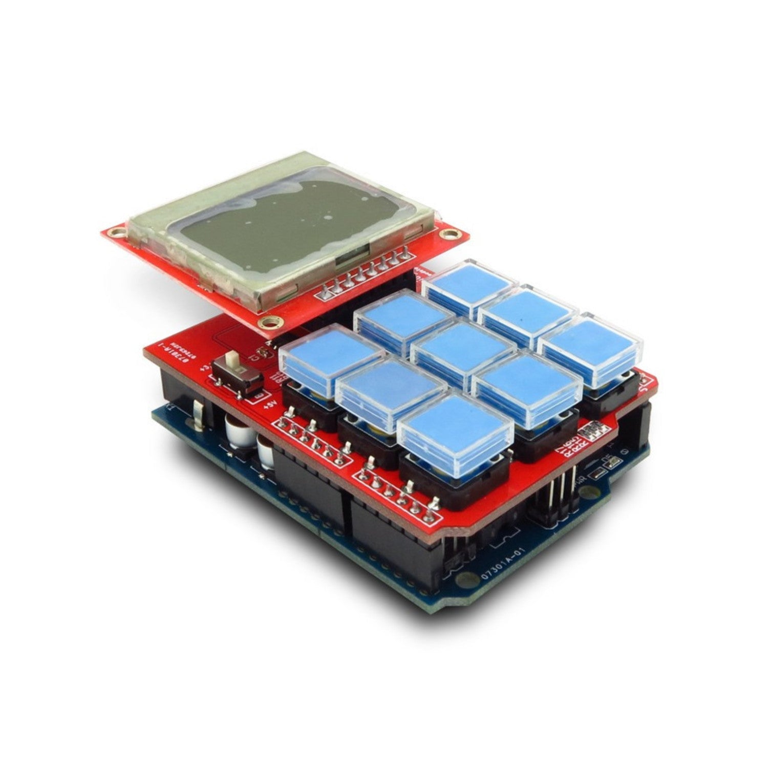 Compact IBridge Lite 3X3 Keypad Shield with 5110 Graphic LCD Interface for Arduino