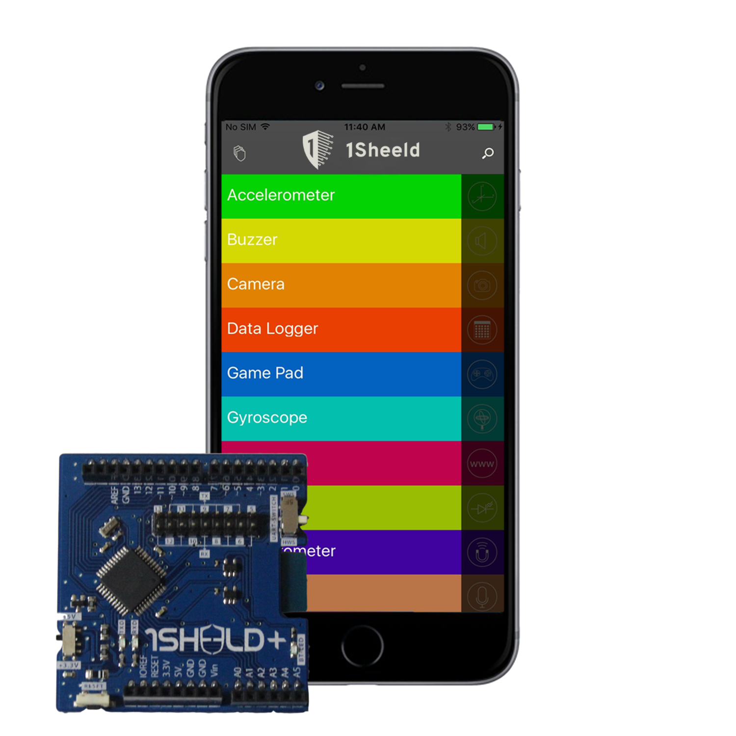 1Sheeld+ - A Versatile and Re - configurable Arduino Shield for Smartphones