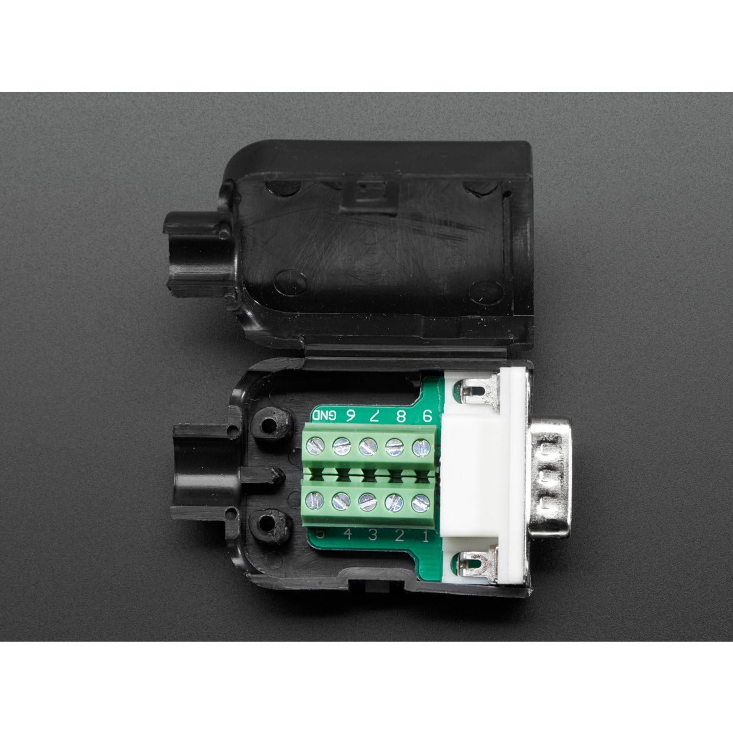 DE-9 (DB-9) Male Connector Plug to Terminal Block Breakout Board for Custom Cable and Interface Creation