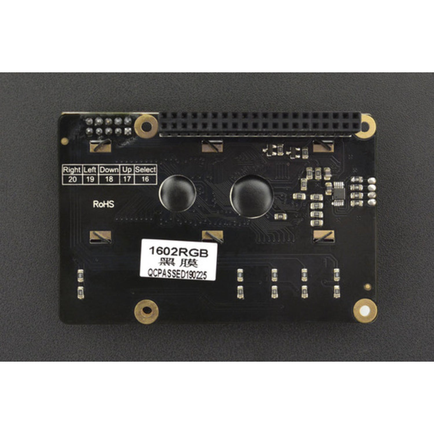 16x2 IIC RGB LCD Keypad HAT Version 1.0 (Black) - A Premium Add - on for Raspberry Pi
