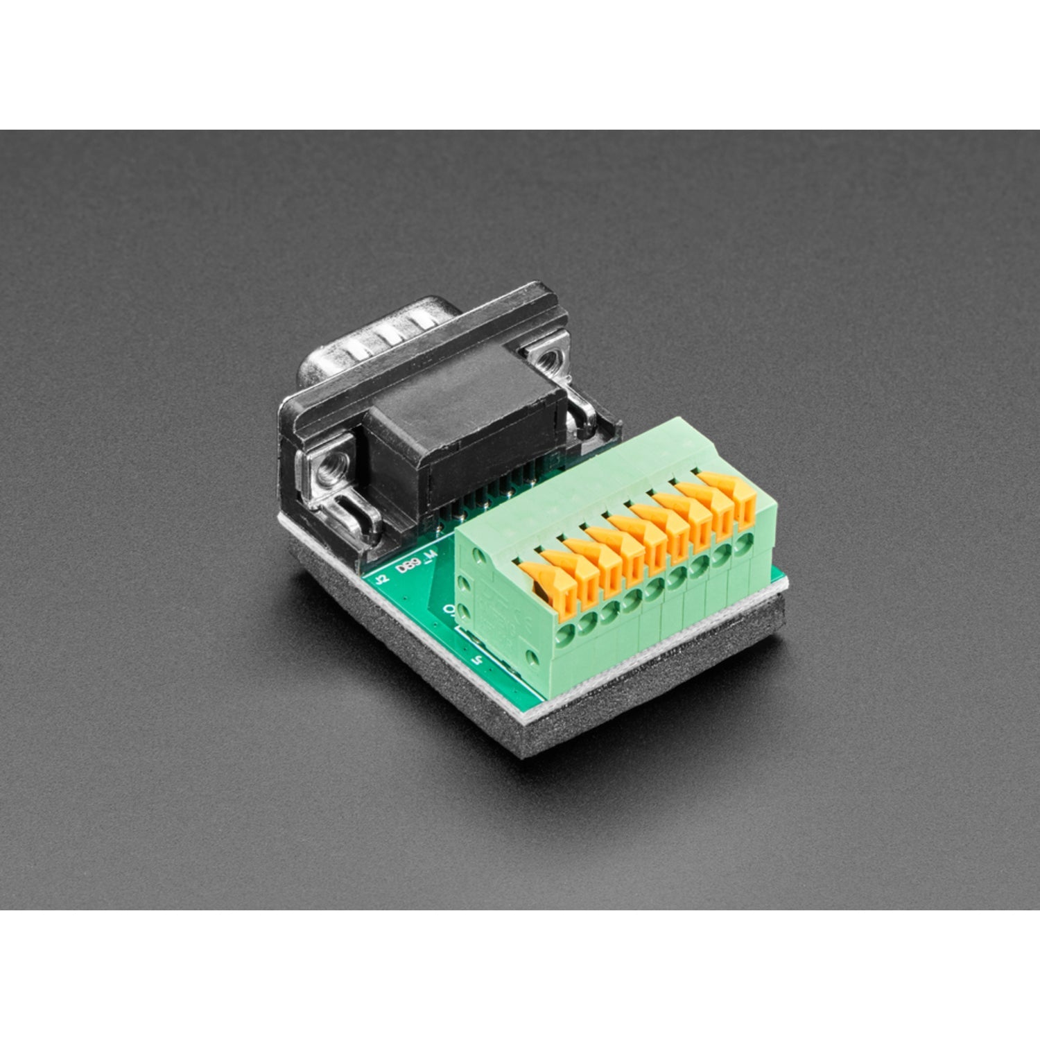DE-9 (DB-9) Male Plug to Terminal Spring Block Adapter for Custom Cable and Interface Creation
