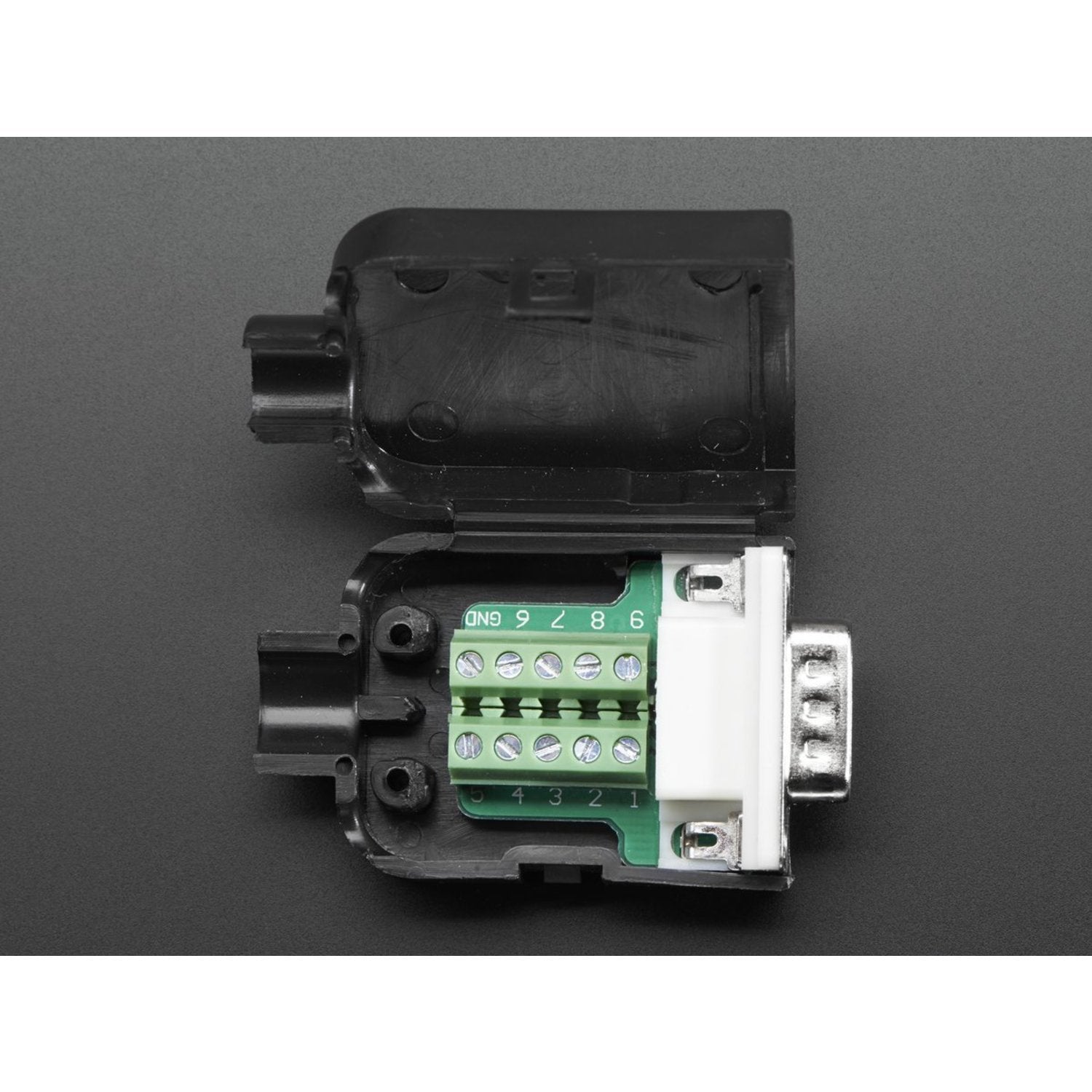 DE-9 (DB-9) Male Connector Plug to Terminal Block Breakout Board for Custom Cable and Interface Creation