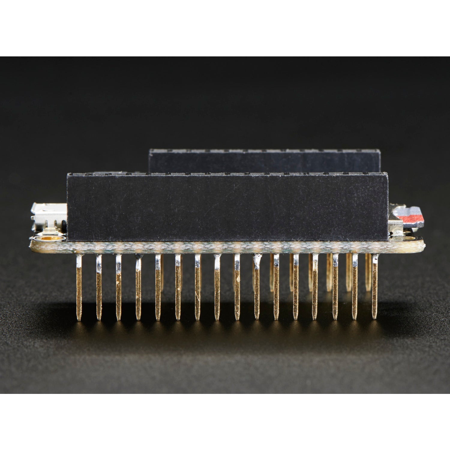 12-pin and 16-pin Female Feather Stacking Headers for Easy Circuit Building