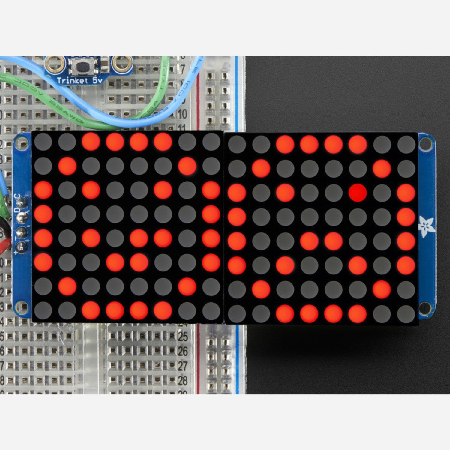 Ultra Bright Round Red 16x8 1.2-inch LED Matrix with Backpack - Ideal for Display Projects