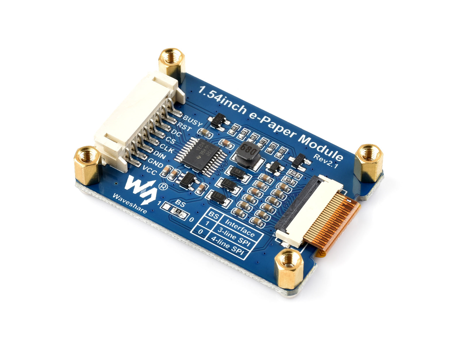 1.54-Inch Tri-Color Electronic Paper Display Module with 200x200 Resolution and SPI Interface for Digital Displays
