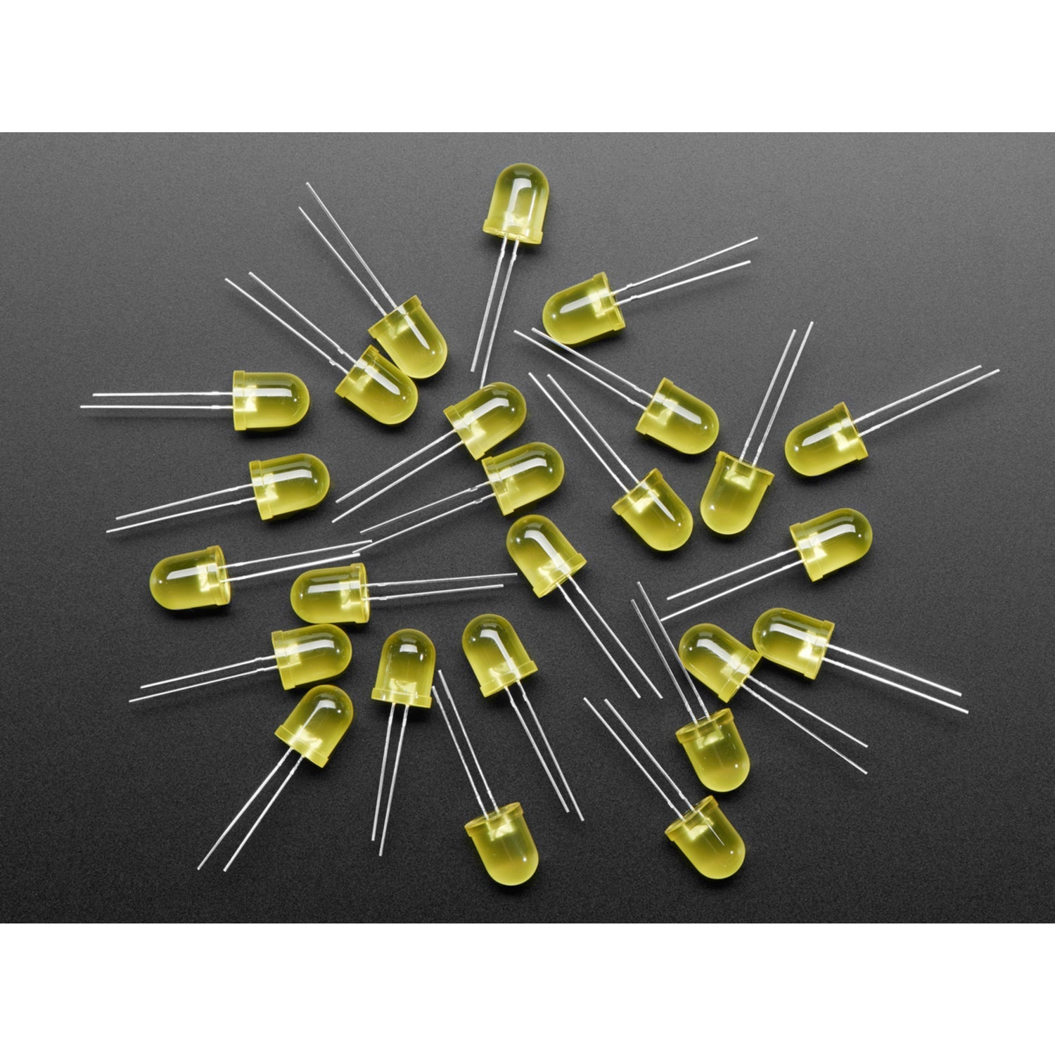 25-Pack 10mm Bright Diffused Yellow LEDs for Daytime Visibility
