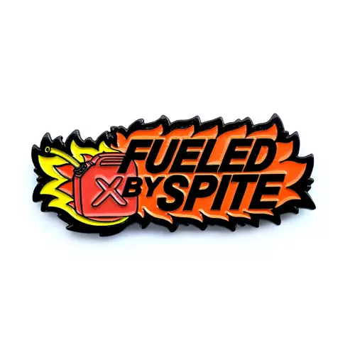 Black Nickel Soft Enamel Lapel Pin Fueled by Spite