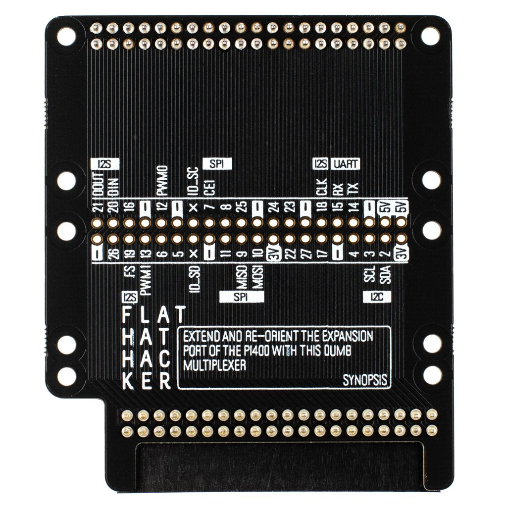 Flat Raspberry Pi 400 HAT and Mini HAT Attachment Hacker Device