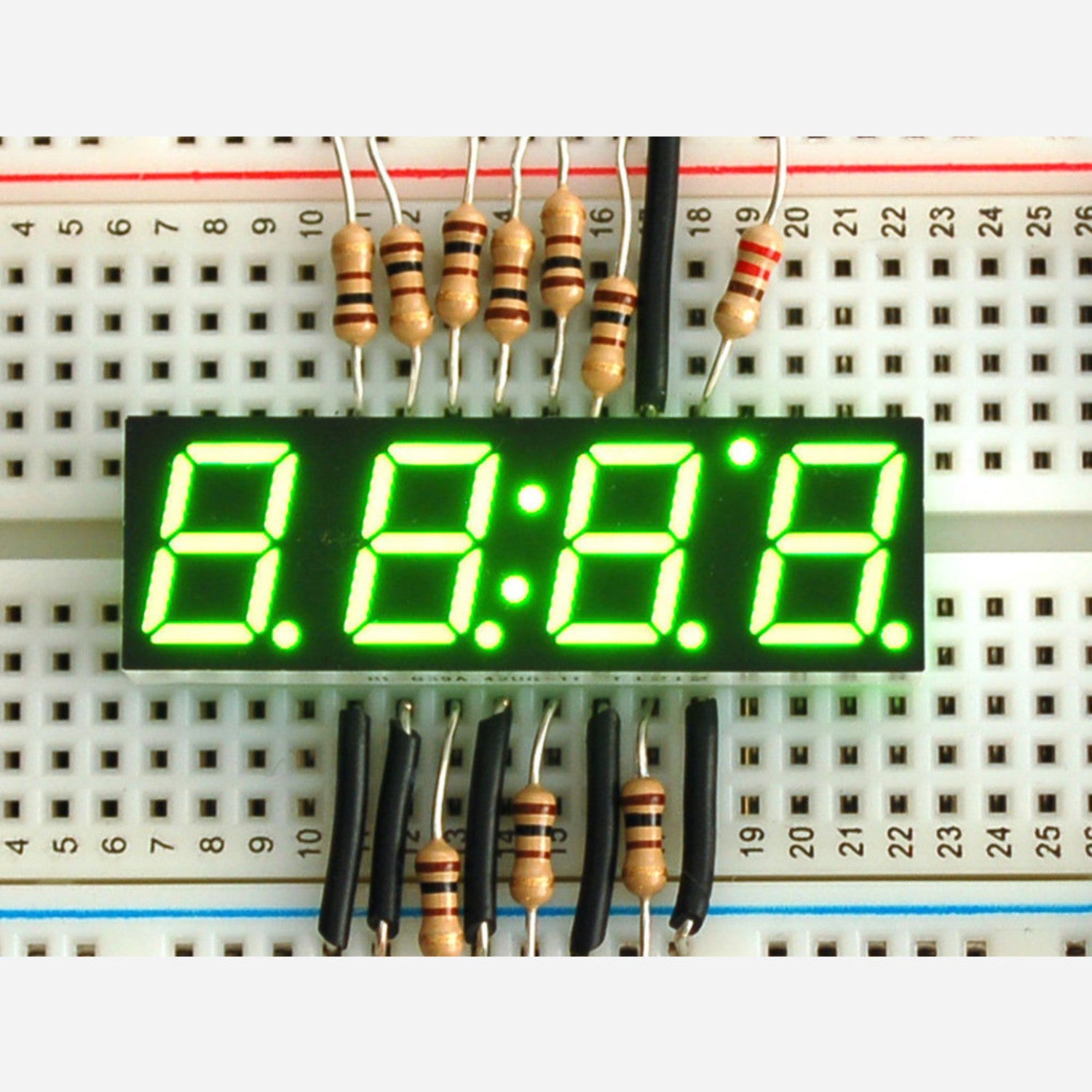 Ultra Bright Green 4-Digit 0.39 Height 7-Segment Clock Display
