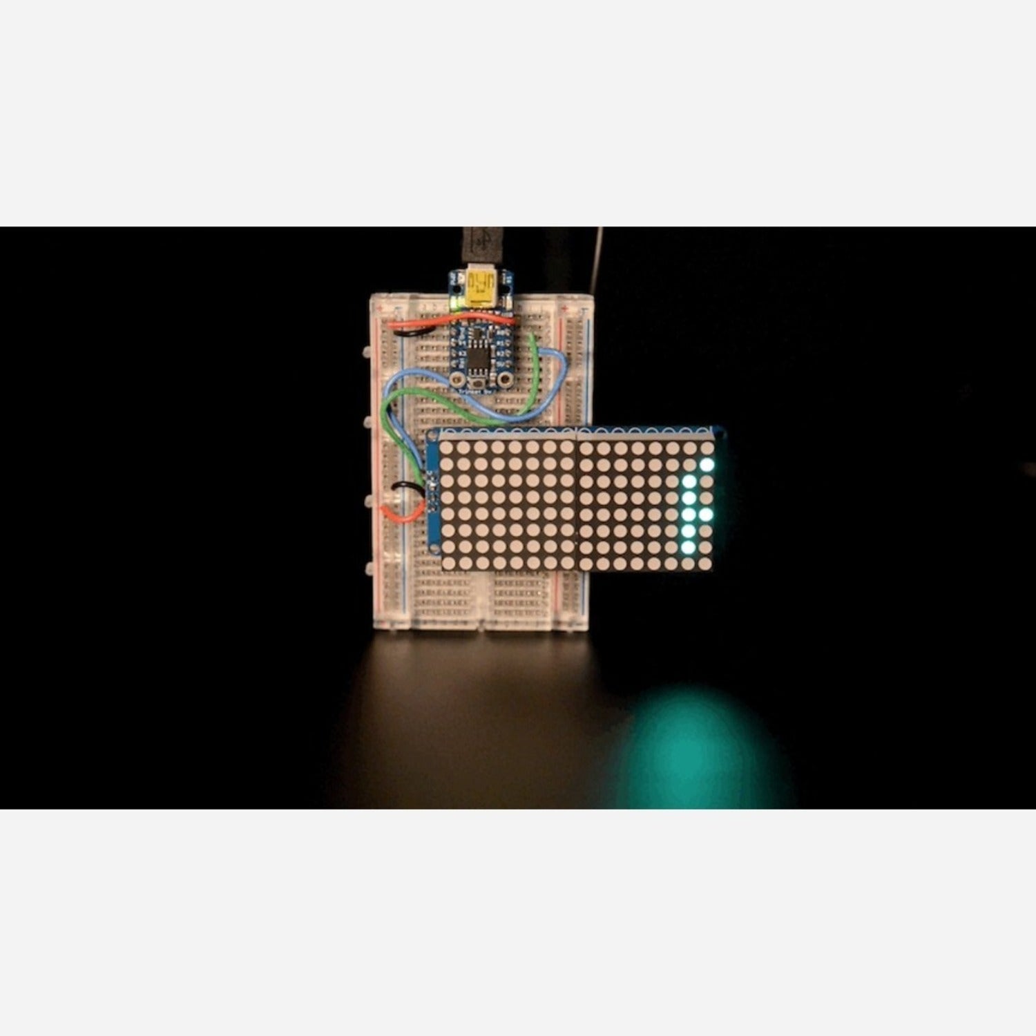 16x8 1.2-inch LED Matrices with Backpack and Round LEDs in a Variety of Colors for Display Projects