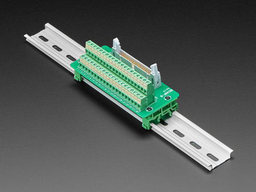 DIN Rail Mountable 2x20 IDC to Terminal Block Breakout Adapter for Simplified Wiring