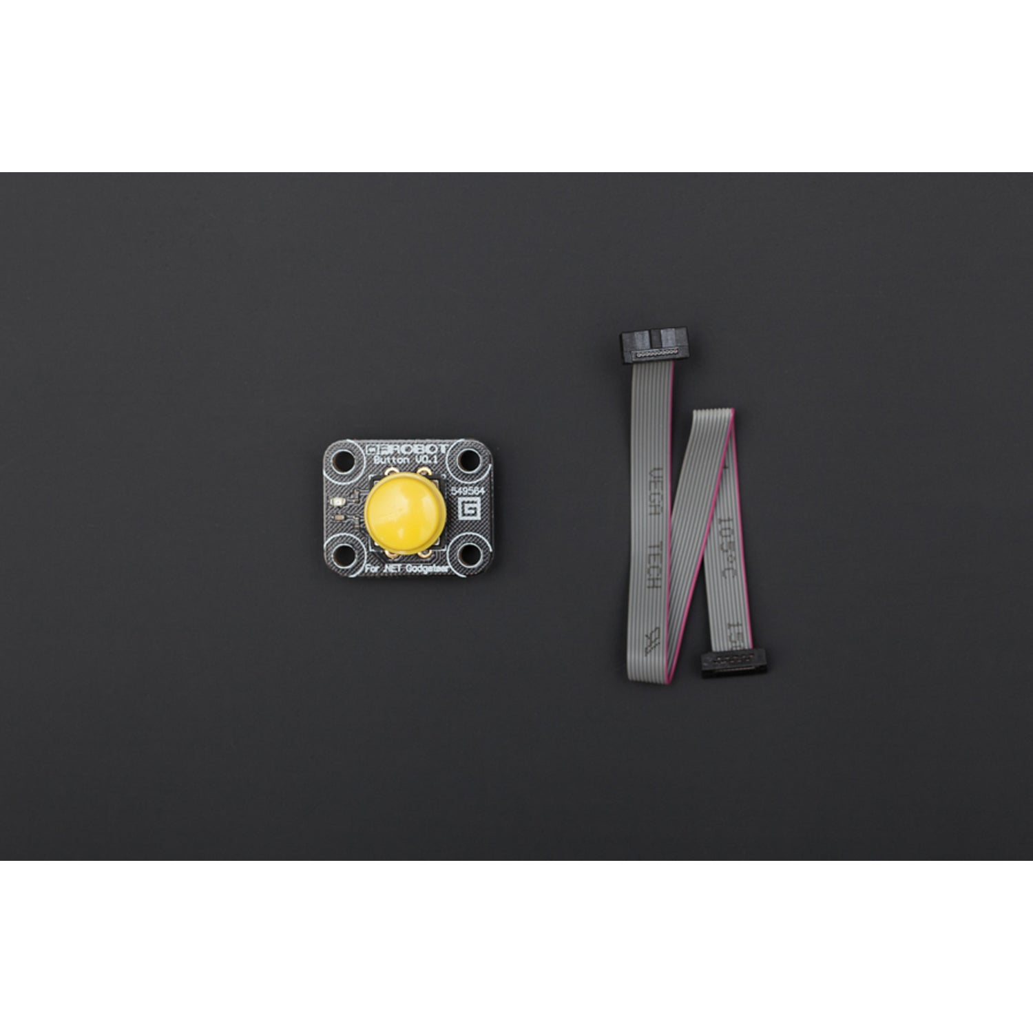 Luminous Yellow Digital Push Button Compatible with .NET Gadgeteer
