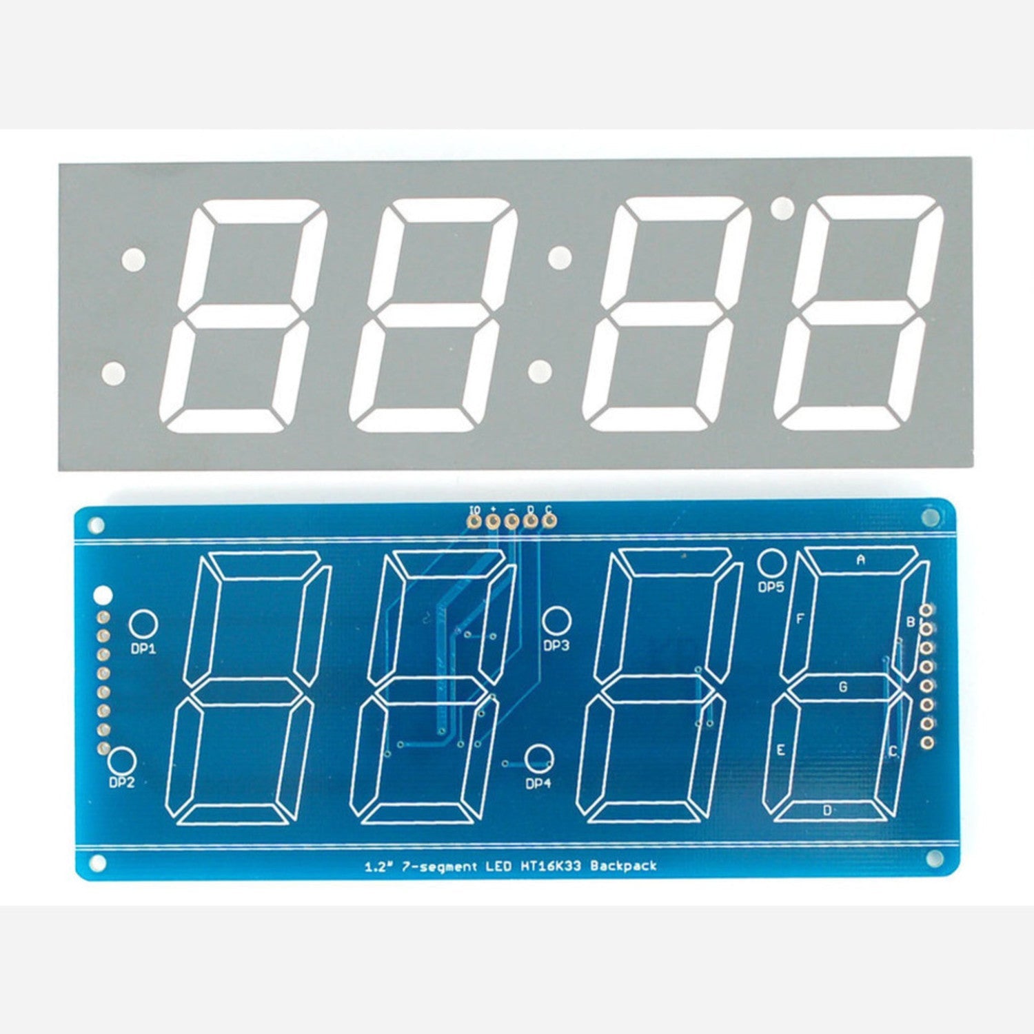 Adafruit 1.2-Inch Ultra-Bright Yellow 4-Digit 7-Segment Display with I2C Backpack