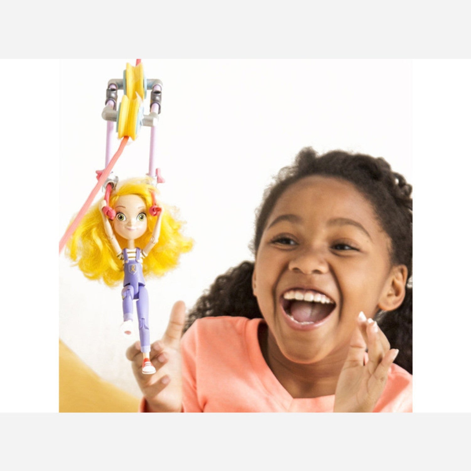 Goldie Blox Action Figure Set with 13-Foot Zipline for Kids' Action Fun