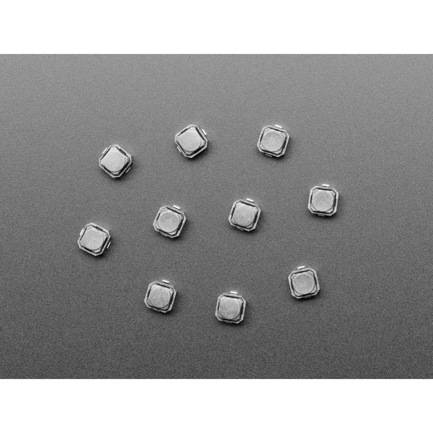 Pack of 10 Mini 6mm Square Soft-touch Silent Push-button Switches