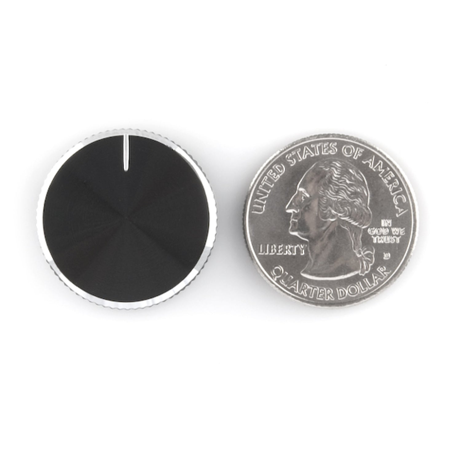 Black Metal Control Knob with 14mm Height and 24mm Diameter for Precise Adjustment