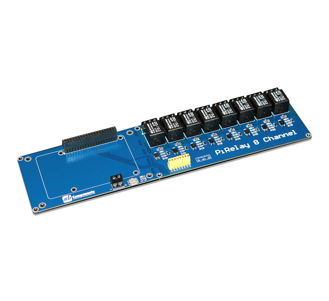 PiRelay 8: 8-Channel Relay Expansion Board with LCD Display and USB Power Port