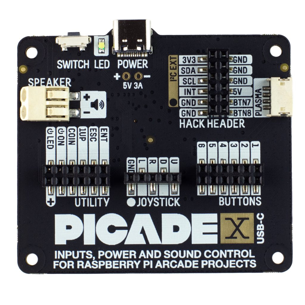Picade X HAT USB-C: Retro Gaming Upgrade for Raspberry Pi with Easy Setup