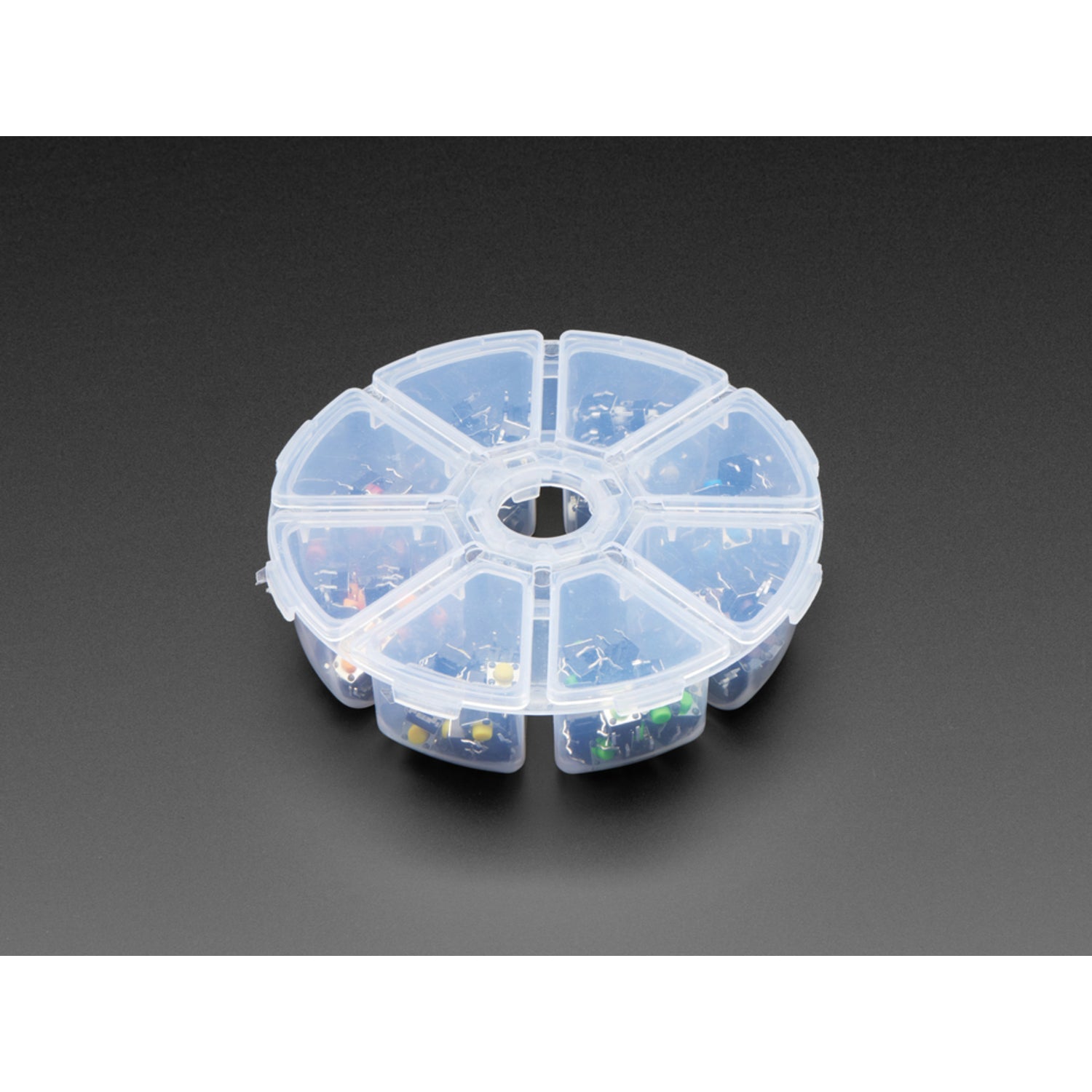Deluxe 6mm Rainbow Tactile Button Party Tray Set - 160 Pieces of Mini Tactile Switch Buttons