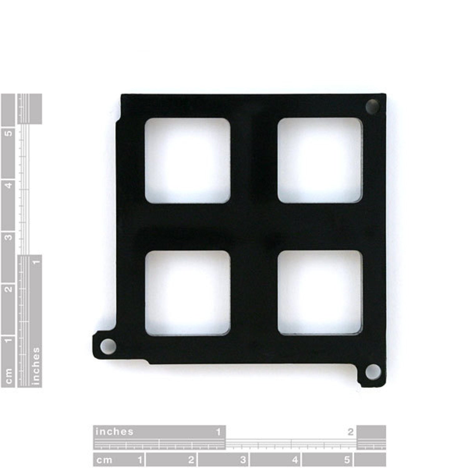 2x2 Button Pad Bottom Bezel - Custom Black Plastic Bezel for Silicon Rubber Pads