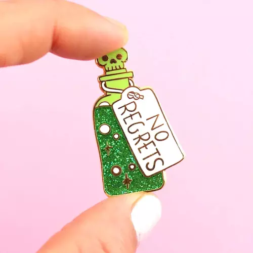 Limited Edition Colorful Gold - Backed Hard Enamel No Regrets Lapel Pin