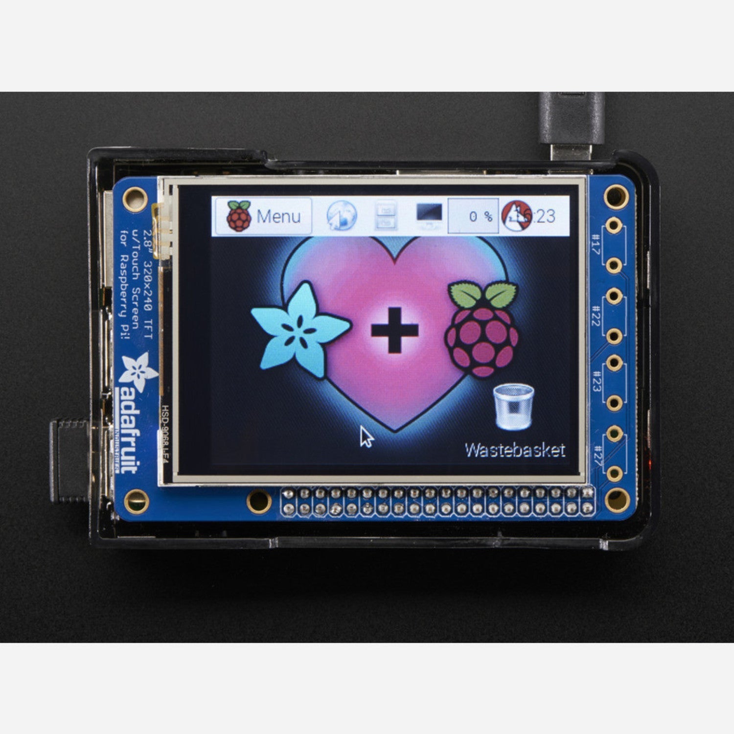 Fully Assembled 2.8 Inch PiTFT Plus 320x240 TFT Display with Resistive Touchscreen for Raspberry Pi