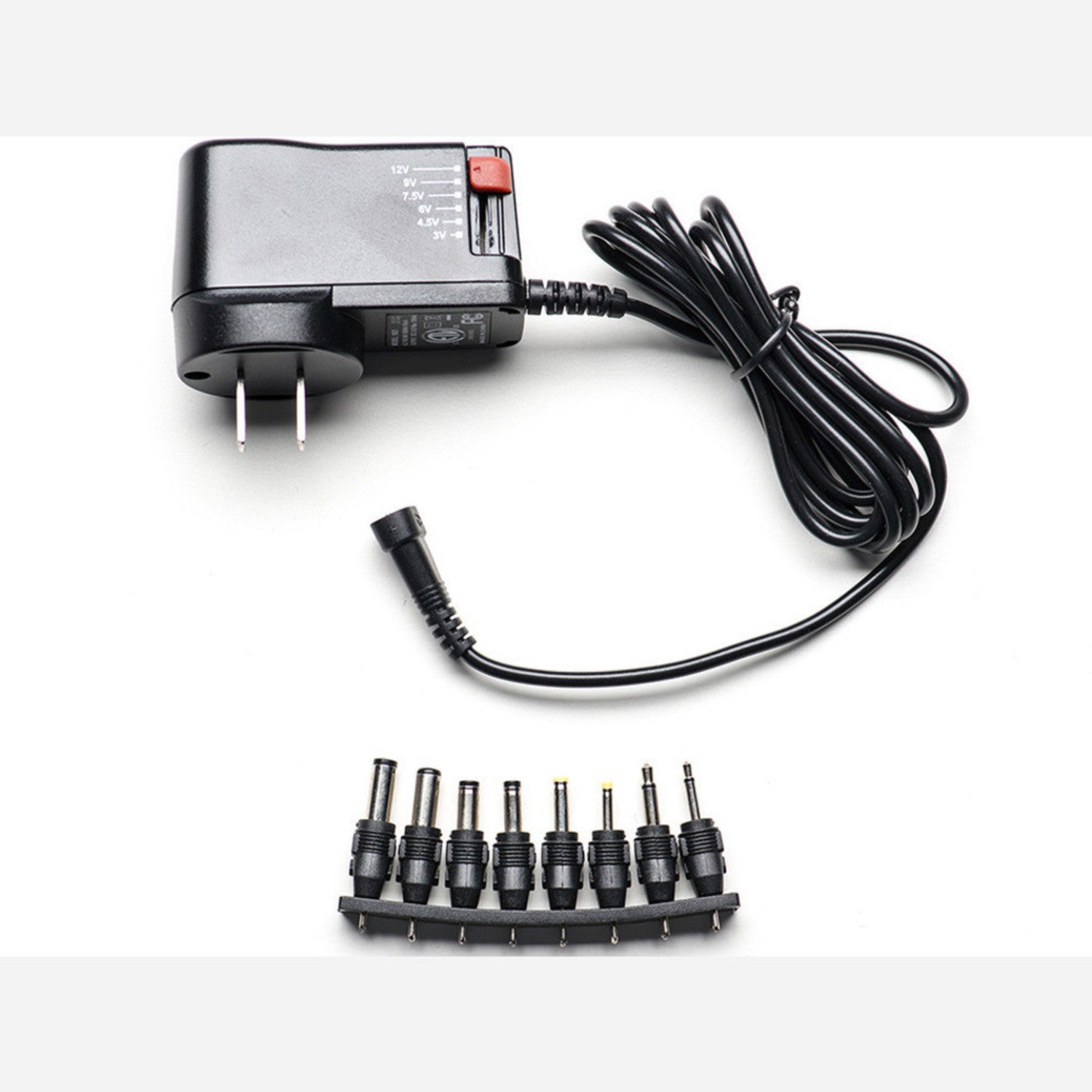 Portable and Compact Selectable Output 3 - 12VDC Switching Power Supply for Various Devices