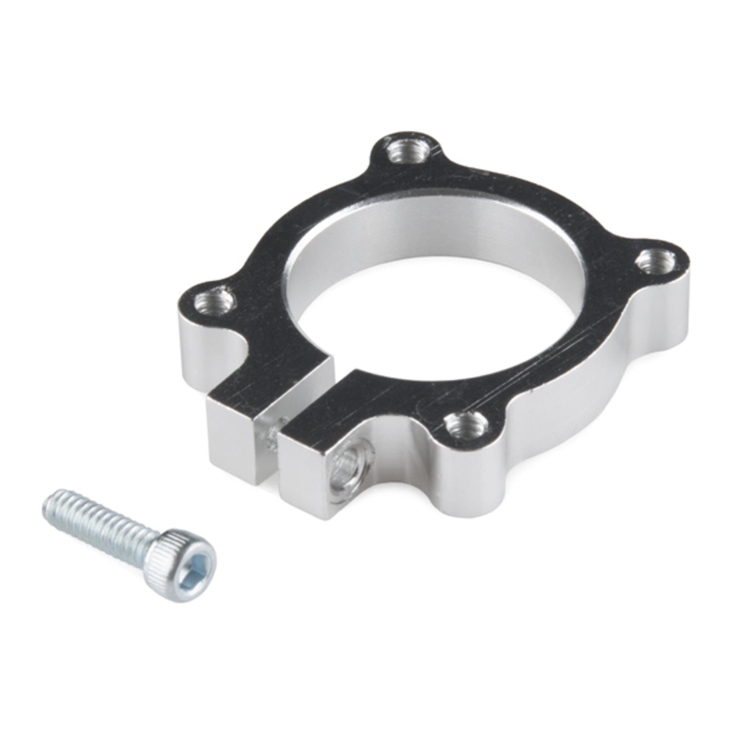 Threaded Aluminum Clamping Hub with 1 Bore for Shafting and Tubing