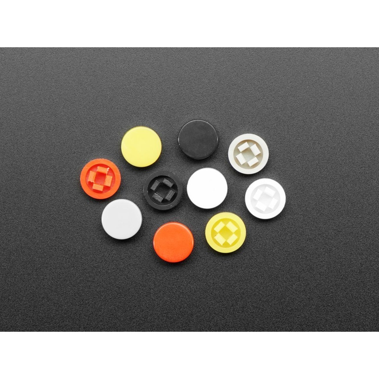 10-pack Plastic Button Caps for Square Top Tactile Switches with 8mm Diameter