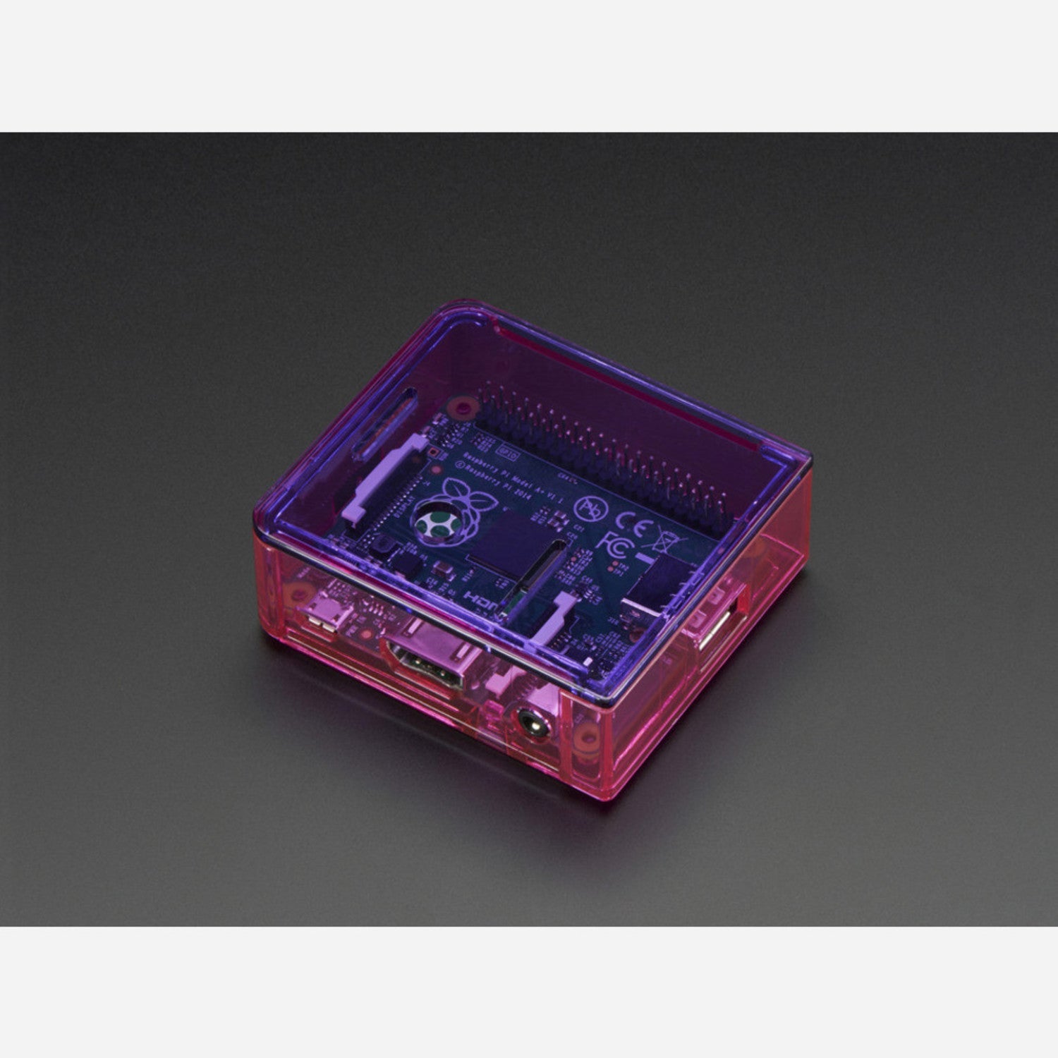 Pink Polycarbonate Base Case for Raspberry Pi Model A+