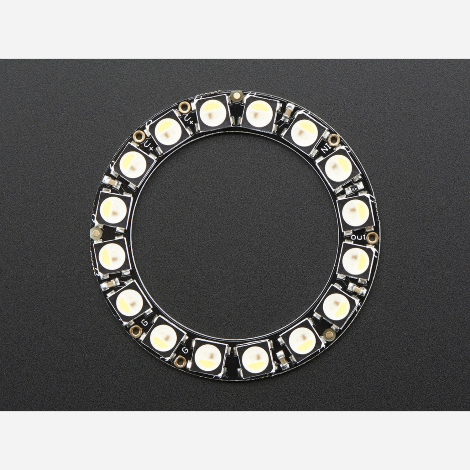 Cool White NeoPixel Ring - 16 x 5050 RGBW LEDs with Integrated Drivers and Approx. 6000K Color Temperature for Exceptional Lighting Applications