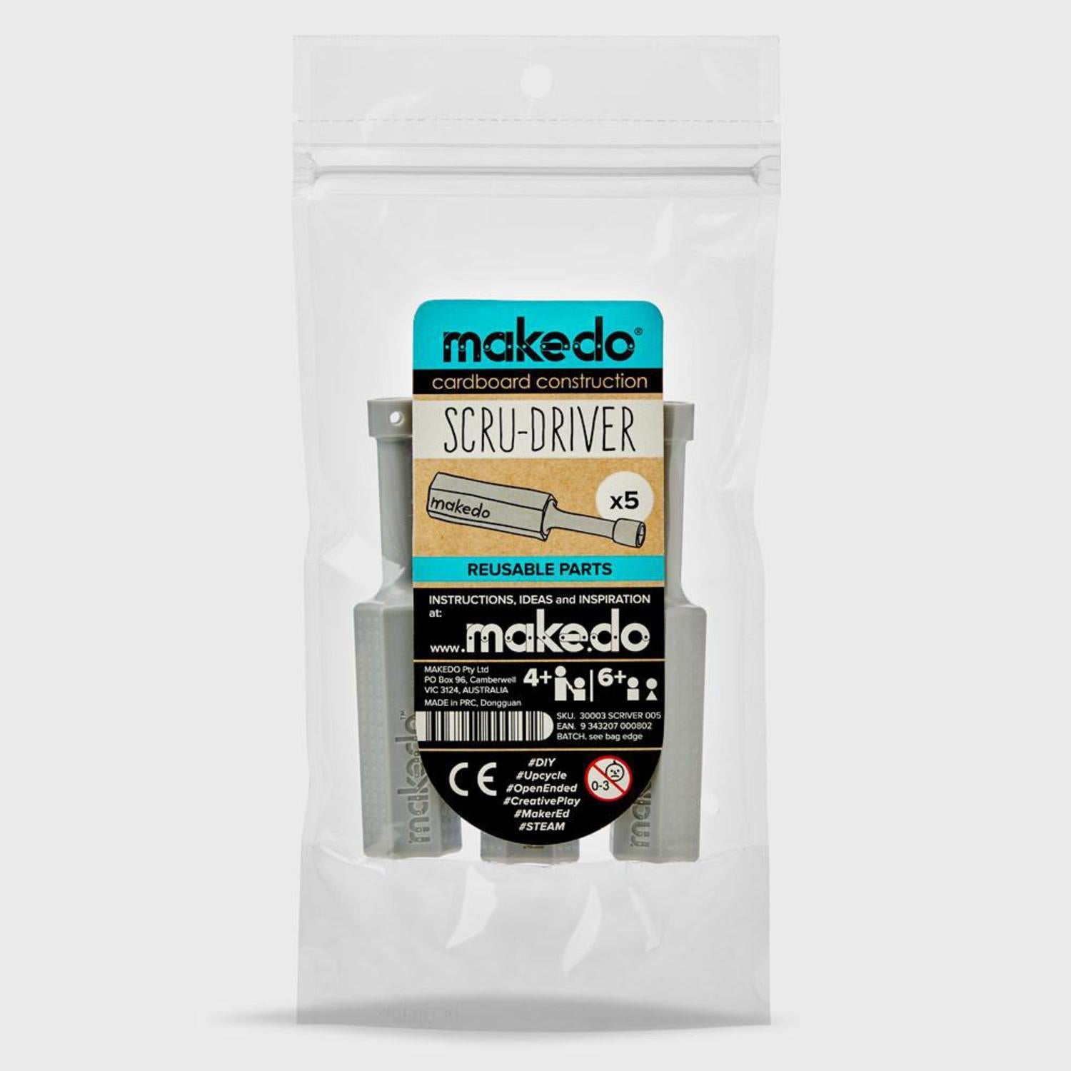 MAKEDO Scru Scru - Driver Top - up Packs for Cardboard Construction