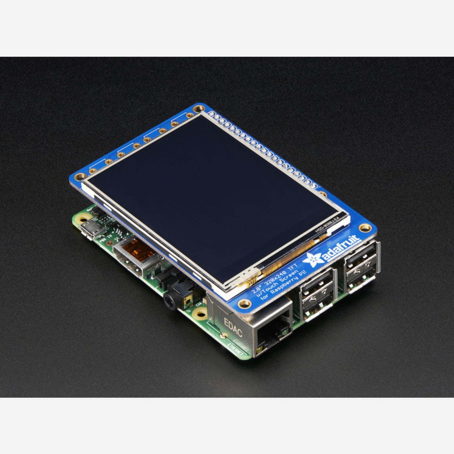 Fully Assembled 2.8 Inch PiTFT Plus 320x240 TFT Display with Resistive Touchscreen for Raspberry Pi
