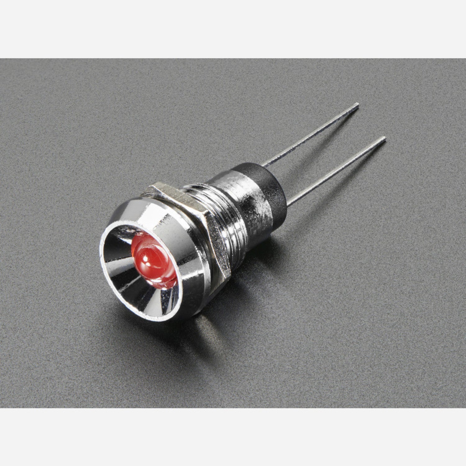 Pack of 5 - 5mm Chromed Metal LED Holders with Wide Concave Bevel