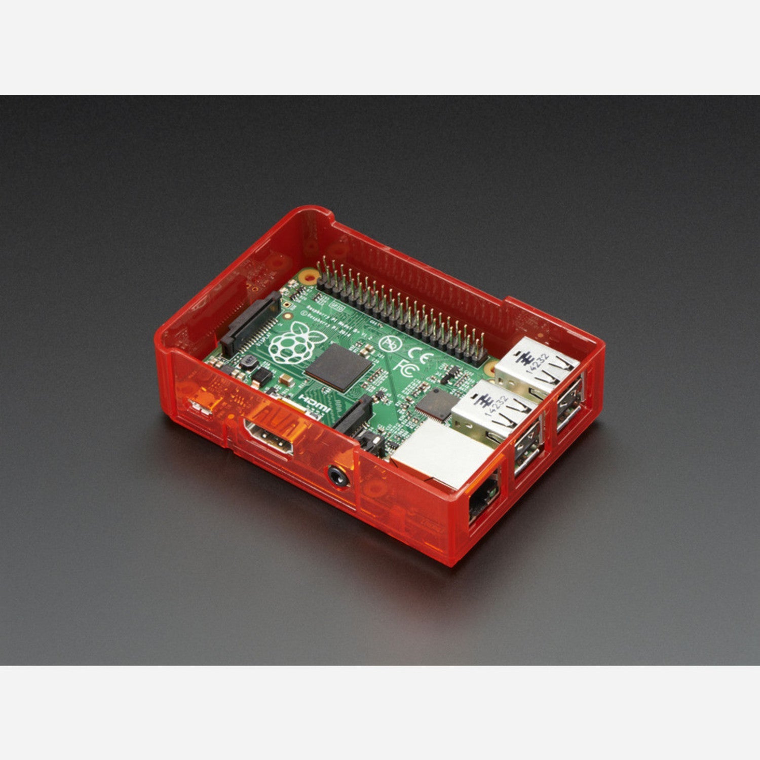 Red Base Case for Raspberry Pi Model B+, Pi 2, Pi 3 - Durable & Colorful