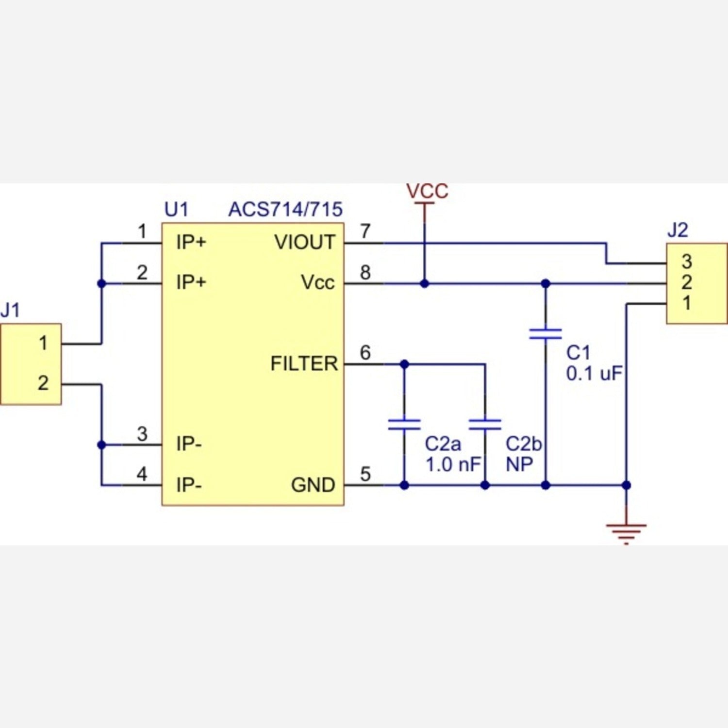 Allegro ACS714 Hall Effect Current Sensor Carrier for ±5A Applications