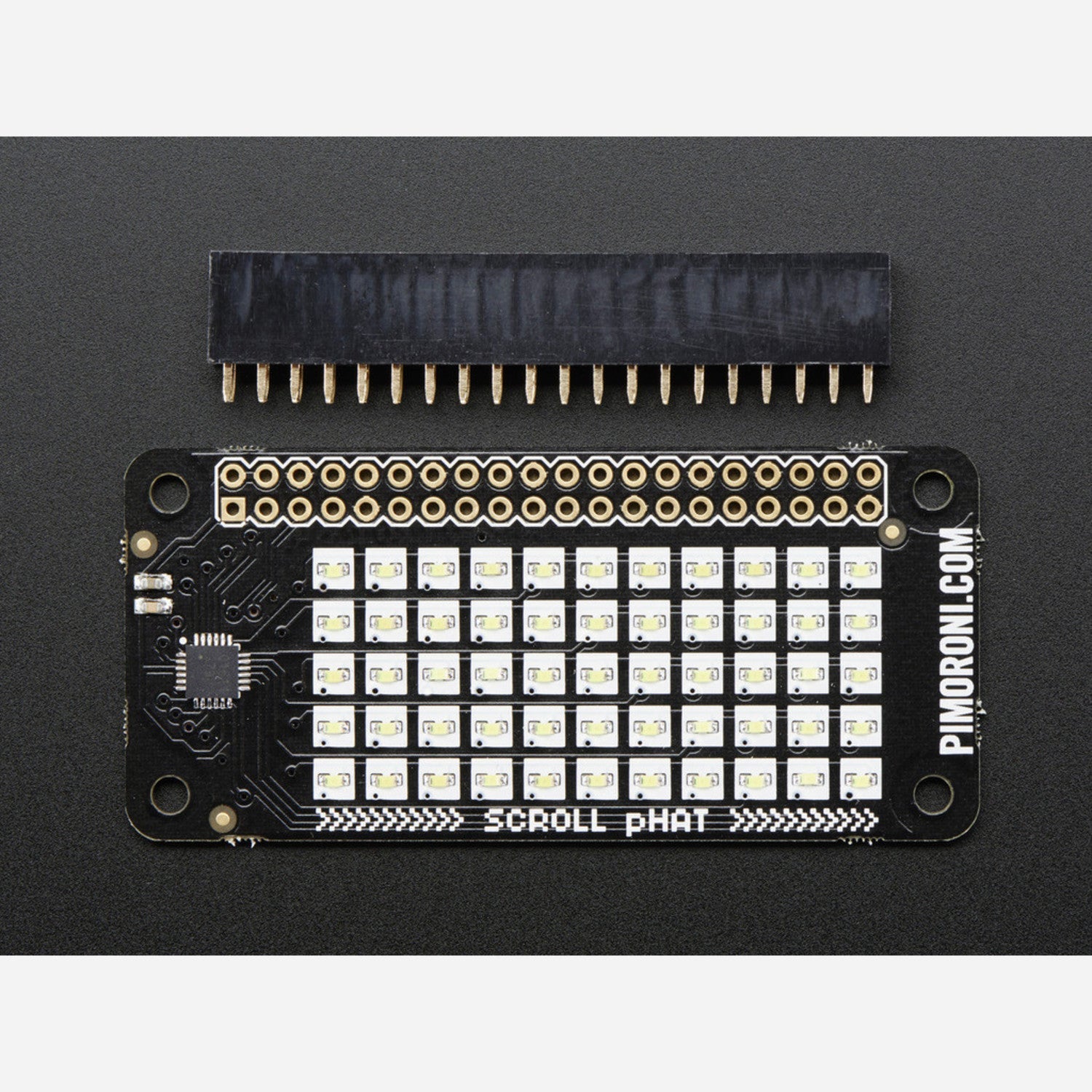Pimoroni Scroll pHAT - 11x5 White LED Matrix for Raspberry Pi Zero and 40 - pin GPIO Variants