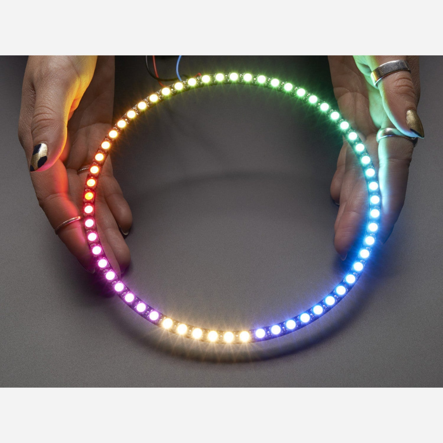 NeoPixel 1/4 60 Ring - High - Quality 5050 RGBW LED with Integrated Drivers Featuring Warm White (~3000K) for Stunning Lighting Effects