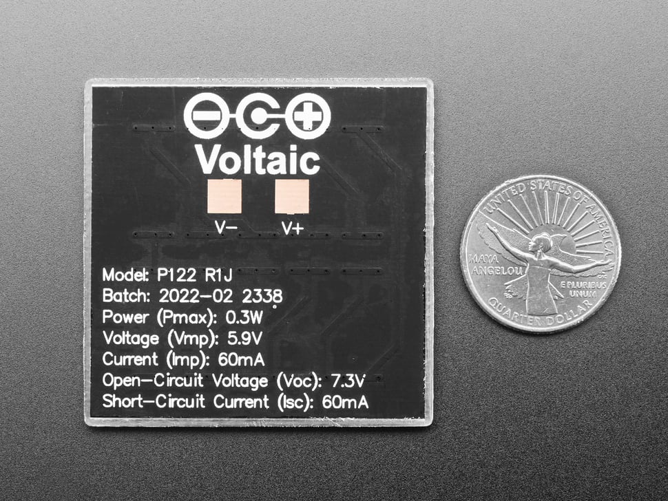 ETFE 5V 0.3W High - Efficiency Mini Solar Panel by Voltaic Systems