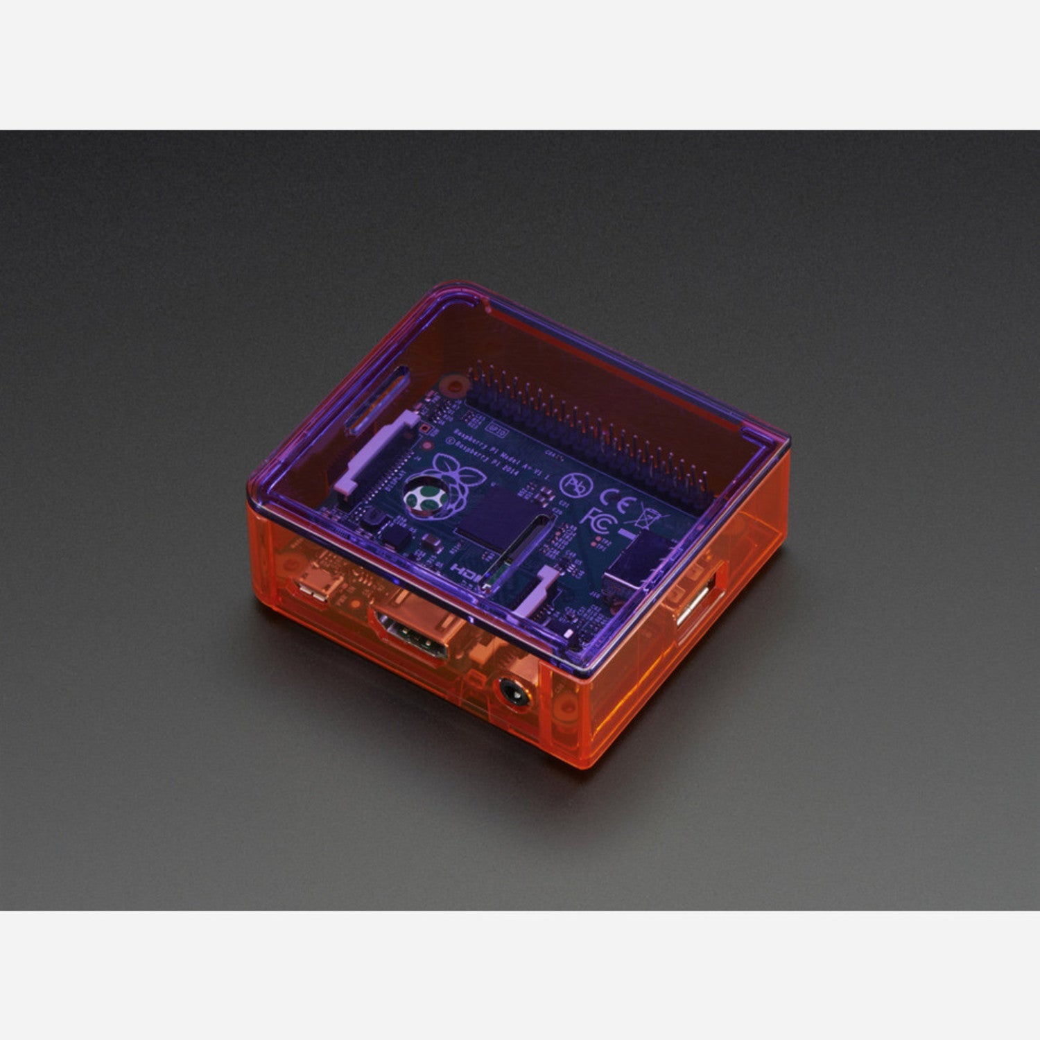 Orange Polycarbonate Base for Raspberry Pi Model A+ Case