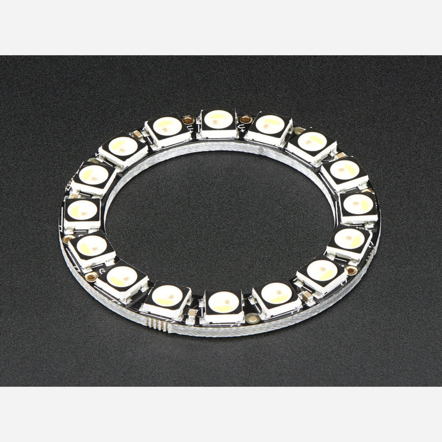16 - LED NeoPixel Ring with Integrated Drivers - Smart RGBW 5050 LEDs for Stunning Lighting Effects in Natural White (~4500K)