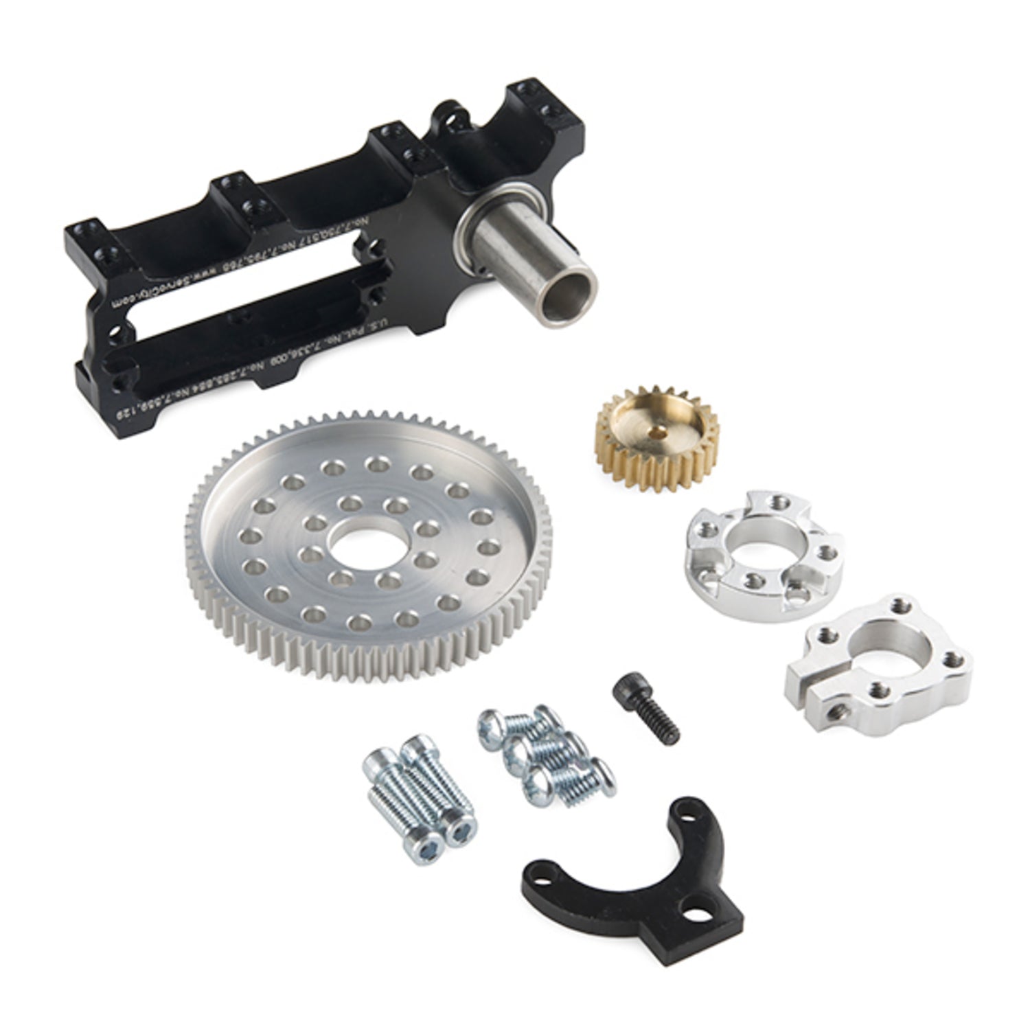 Actobotics Channel Mount Gearbox Kit for Continuous Rotation with a 5:1 Gear Ratio