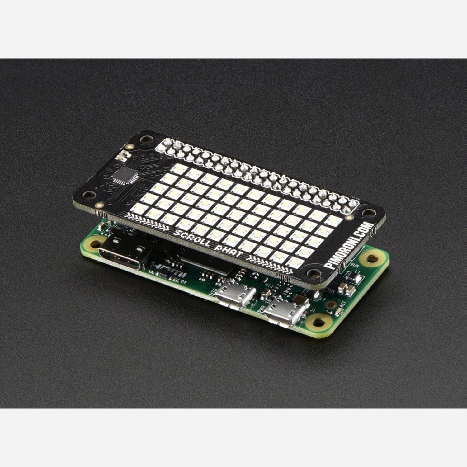 Pimoroni Scroll pHAT - 11x5 White LED Matrix for Raspberry Pi Zero and 40 - pin GPIO Variants