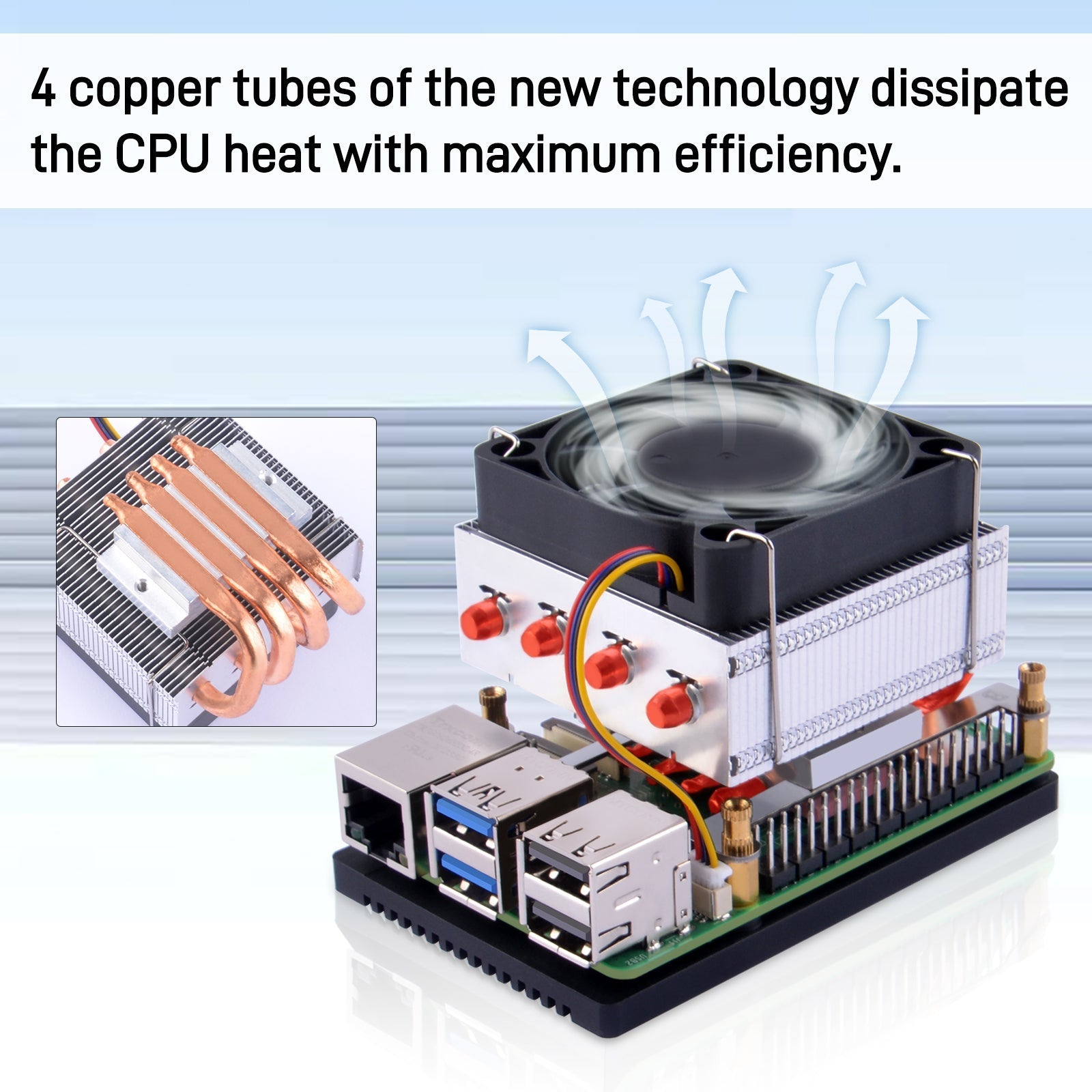 Low-profile Version of High-performance ICE Tower Plus Cooler Specially Designed for Raspberry Pi 5
